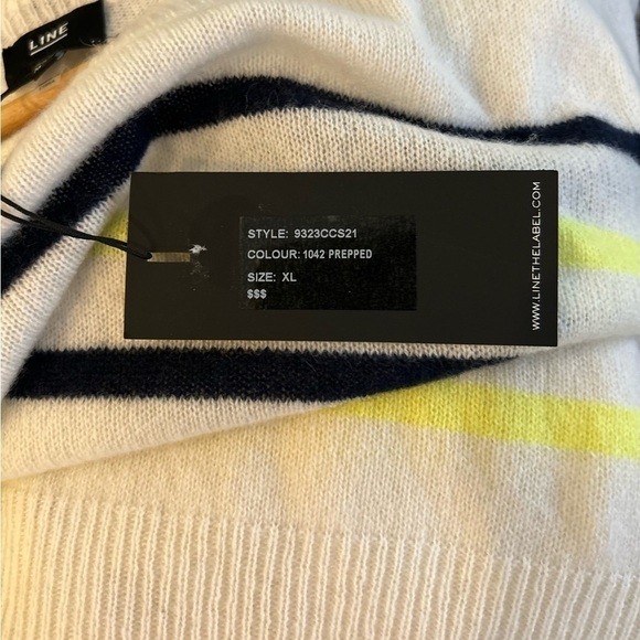 LINE THE LABEL NWT Striped cashmere Lightweight sweater Sz XL - Picture 6 of 7